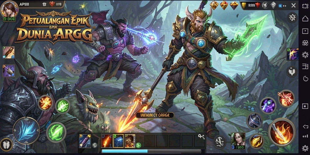 Screenshot menampilkan petualangan seru gameplay ARPG API88.