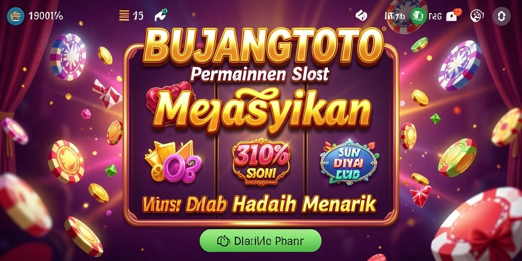 Tampilan gameplay yang menarik di BUJANGTOTO dengan simbol-simbol slot yang menggembirakan.
