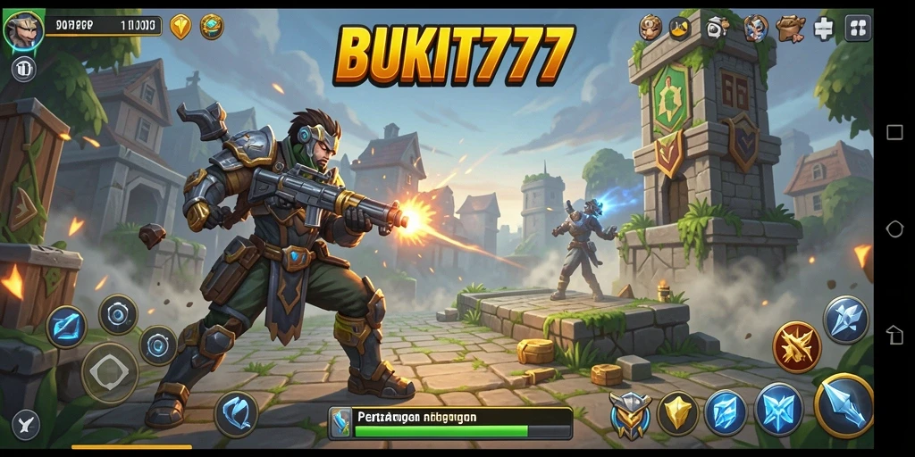 Tampilan dramatis dari gameplay BUKIT777 yang penuh aksi Tower Defense.