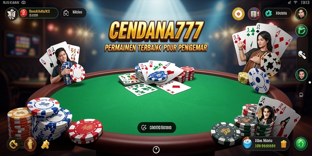 Tangkapan layar CENDANA777 menampilkan gameplay poker yang menegangkan.