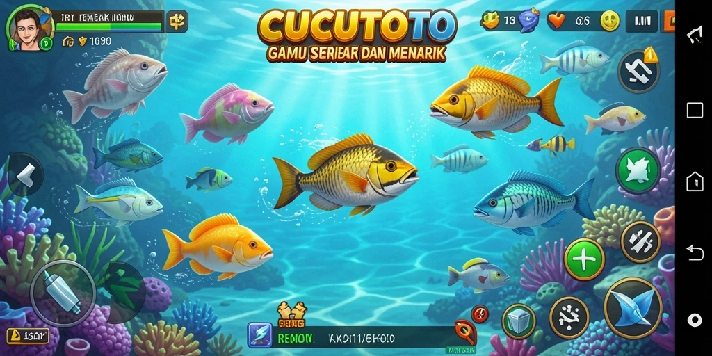 Screenshot gameplay intens Tembak Ikan di CUCUTOTO.