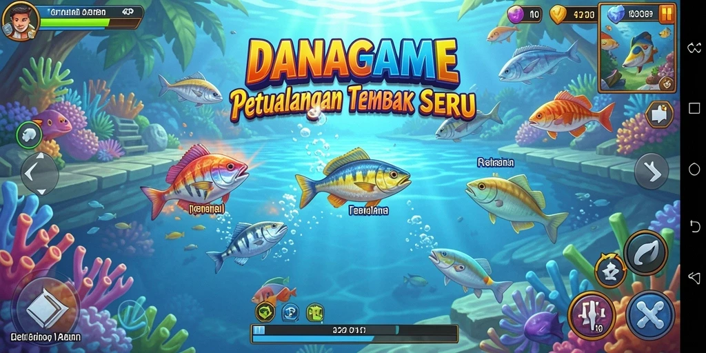 Tampilan menakjubkan dari gameplay tembak ikan di DANAGAME.