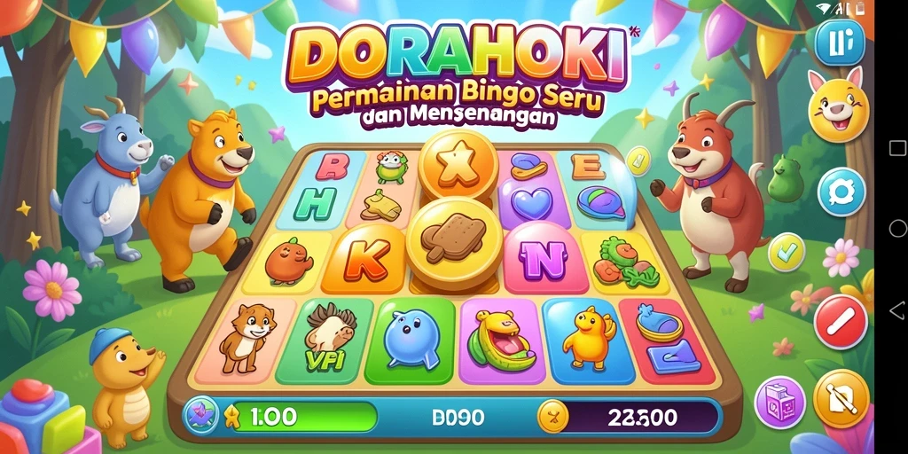 Tampilan gameplay seru dalam DORAHOKI dengan fitur Bingo.