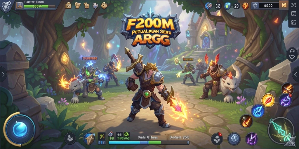 Tampilan menarik gameplay F200M dalam pertarungan ARPG.