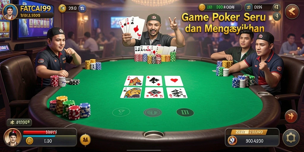 Tampilan gameplay menarik dari FATCAI99 dalam permainan poker.
