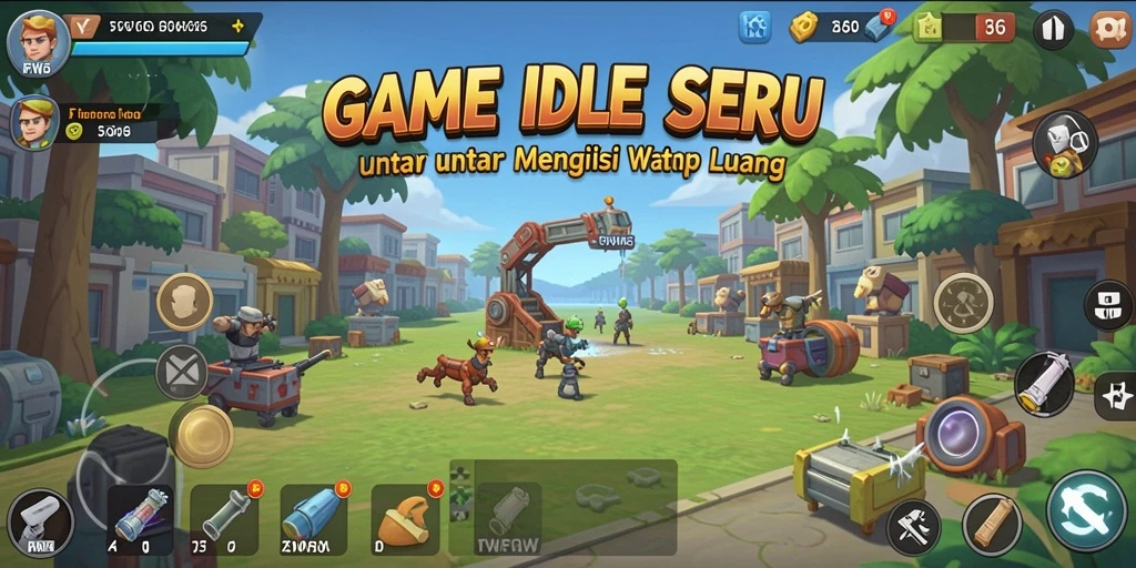 Tampilan gameplay utama FW66 yang menampilkan kemajuan Idle.