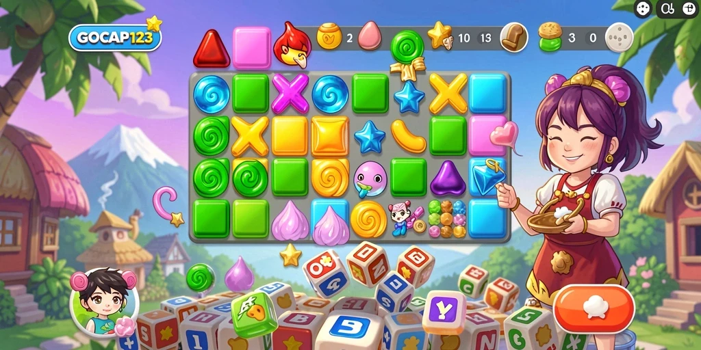 Tampilan menarik gameplay GOCAP123 dengan warna-warna cerah.