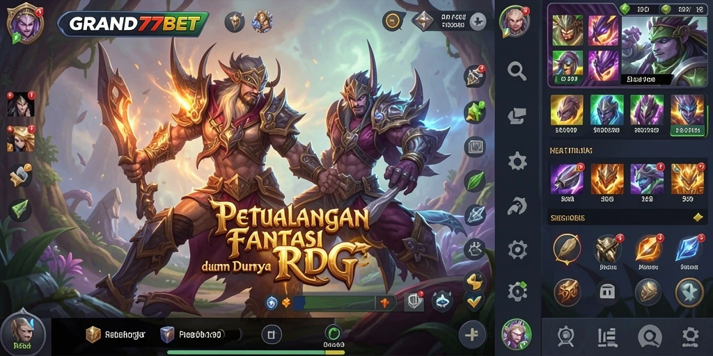 Tangkapan layar GRAND77BET menampilkan aksi RPG yang seru dan mendebarkan.