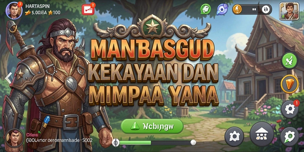 Tampilan gameplay HARTASPIN menunjukkan proses pembangunan bisnis yang menarik.