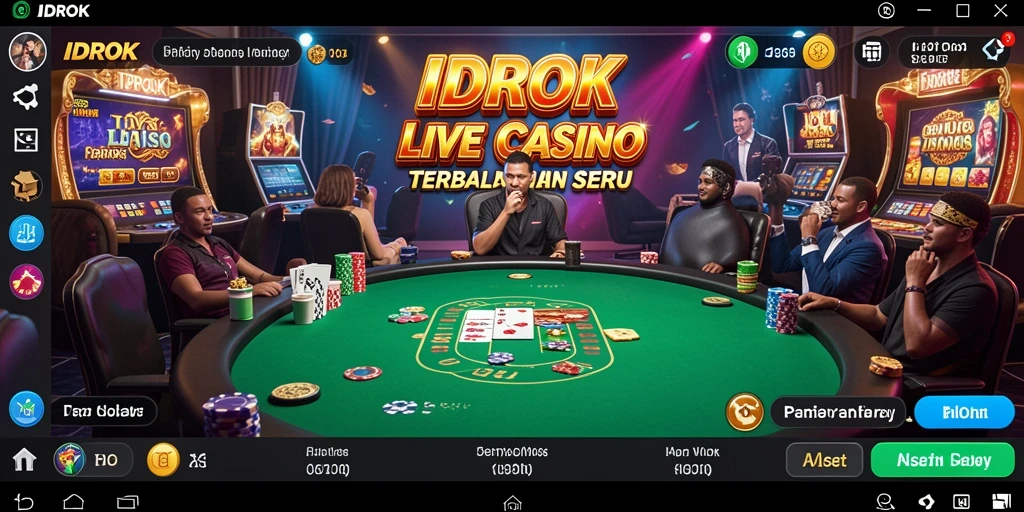 Screenshot IDROK menampilkan dealer langsung dan gameplay menarik dalam Live Casino.