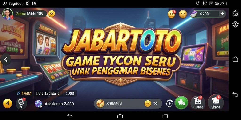 Screenshot JABARTOTO menunjukkan pemain mengelola bisnis Tycoon dengan kreativitas.