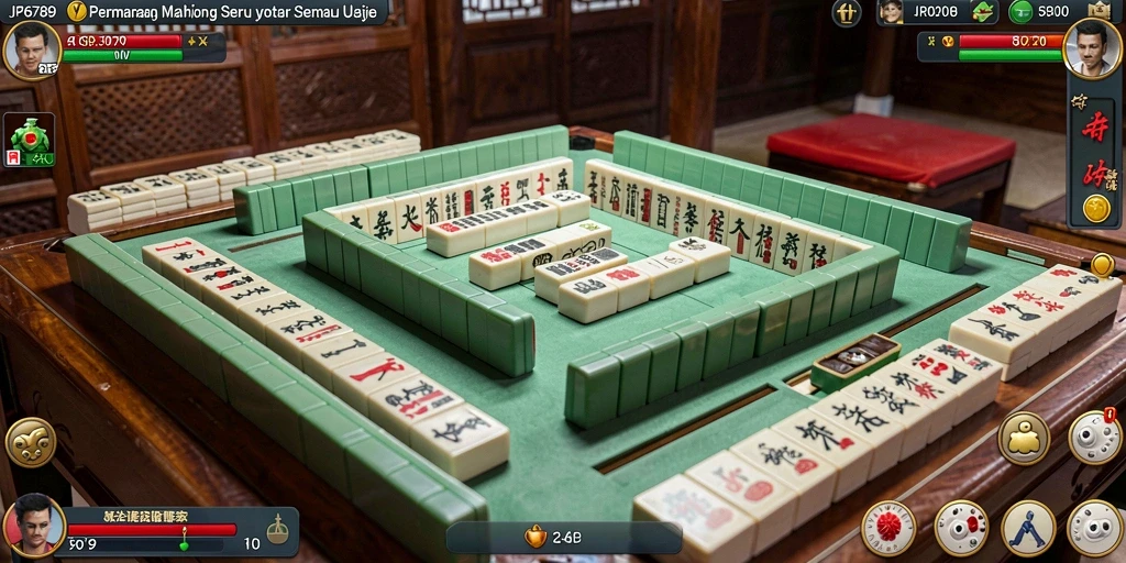 Tampilan gameplay Mahjong yang menarik dan interaktif.