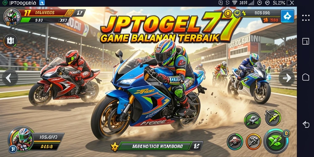 Tangkapan layar utama JPTOGEL77 menampilkan aksi balapan motor yang mendebarkan.