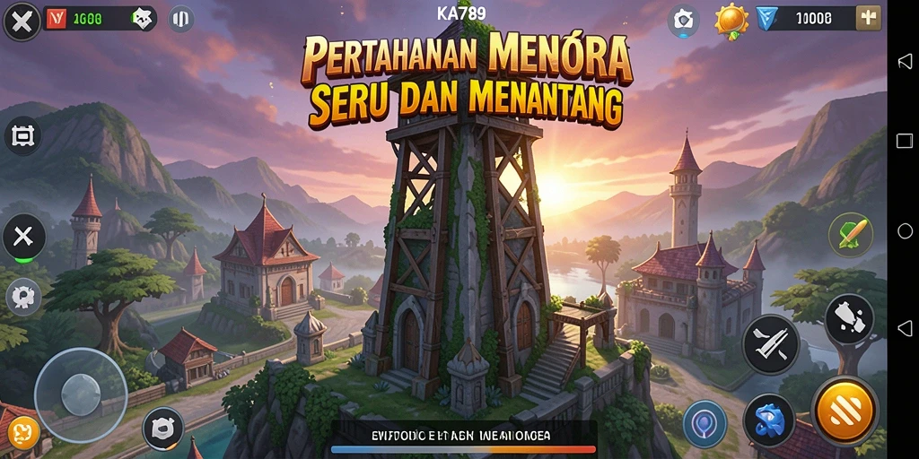 Tampilan gameplay menegangkan saat mempertahankan menara dari serangan musuh.