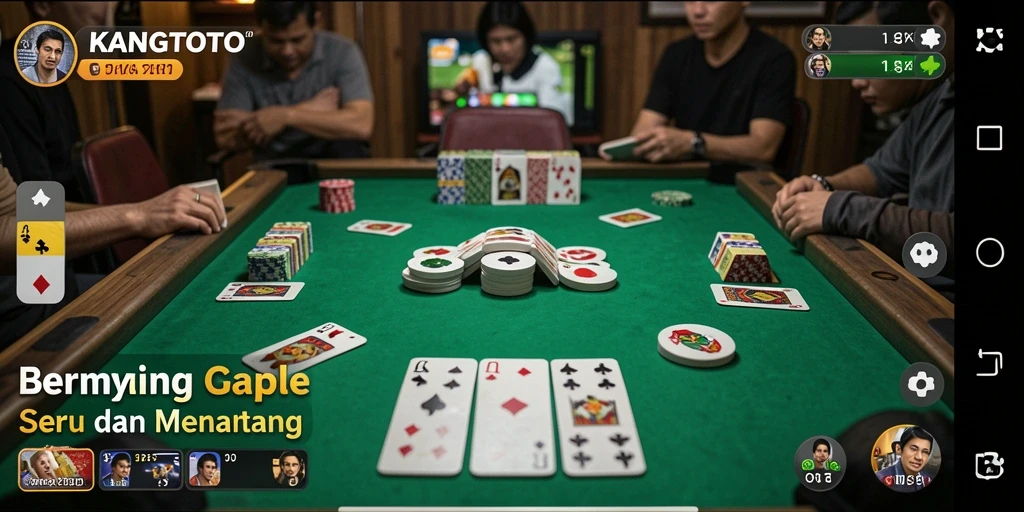 Tampilan gameplay seru KANGTOTO saat bermain Gaple.