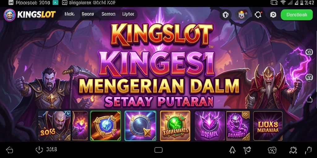 Screenshot gameplay KINGSLOT menampilkan momen menegangkan dalam suasana horor.