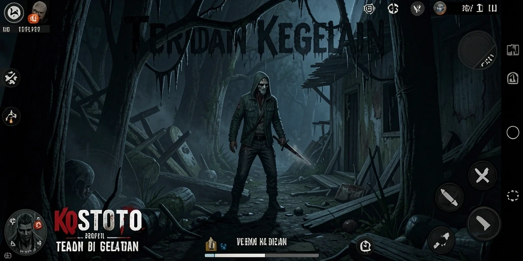 Cuplikan gameplay KOSTOTO yang menampilkan suasana Horror yang mencekam.