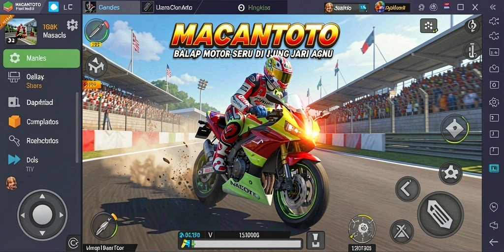 Gameplay seru dalam balapan motor di MACANTOTO.