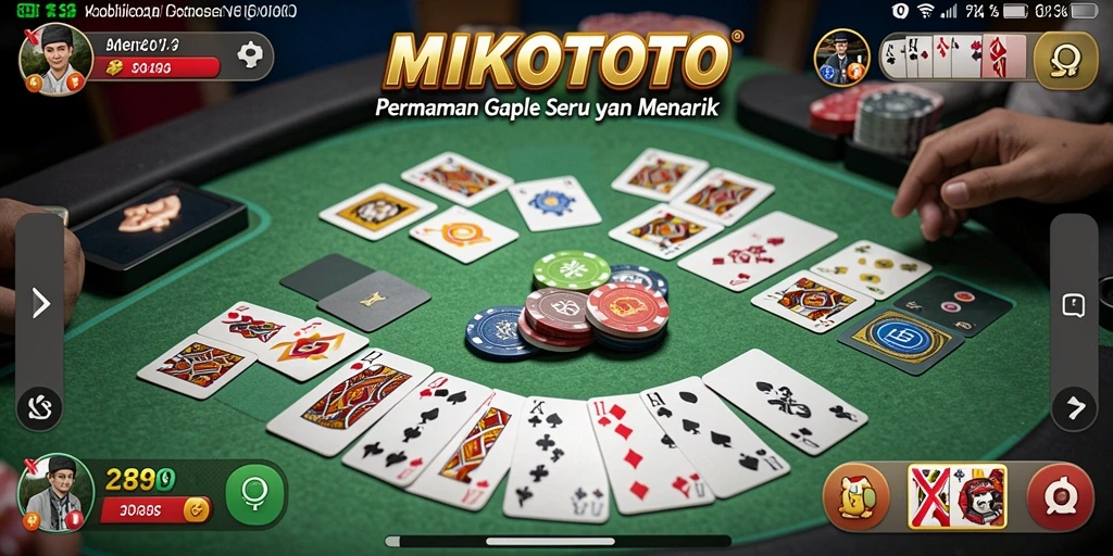 Tampilan gameplay seru dalam permainan Gaple MIKOTOTO.