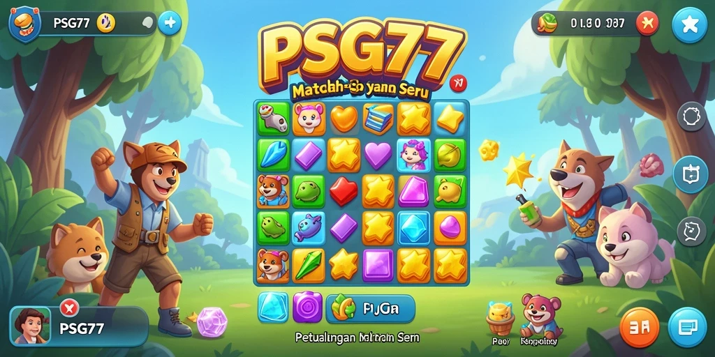 Tampilan menarik dari gameplay seru PSG77 dalam Match-3.