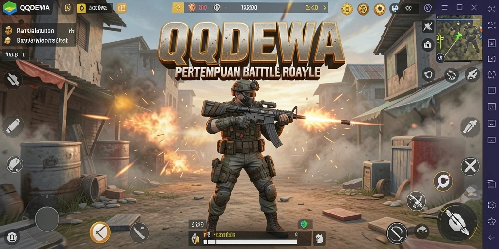Tangkapan layar gameplay menarik dari QQDEWA dalam arena Battle Royale.