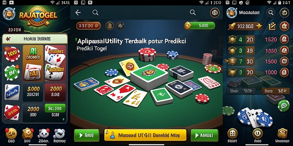 Tampilan aplikasi RAJATOGEL dengan fitur prediksi angka togel.