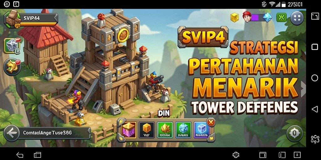 Tampilan gameplay seru dengan menara yang strategis dalam SVIP4