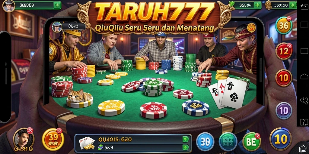 Tampilan gameplay QiuQiu yang menegangkan di TARUH777.