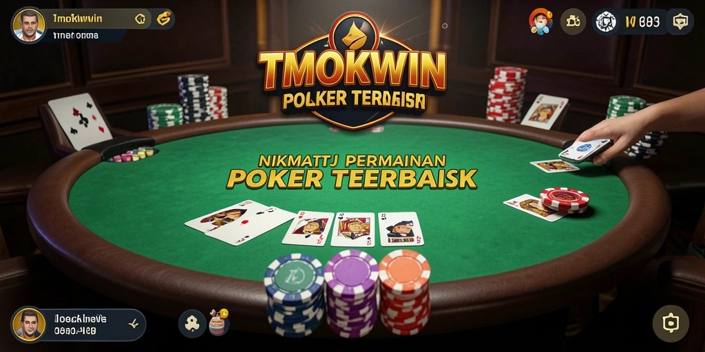 Screenshot TMOKWIN menampilkan gameplay poker yang seru dan intens.