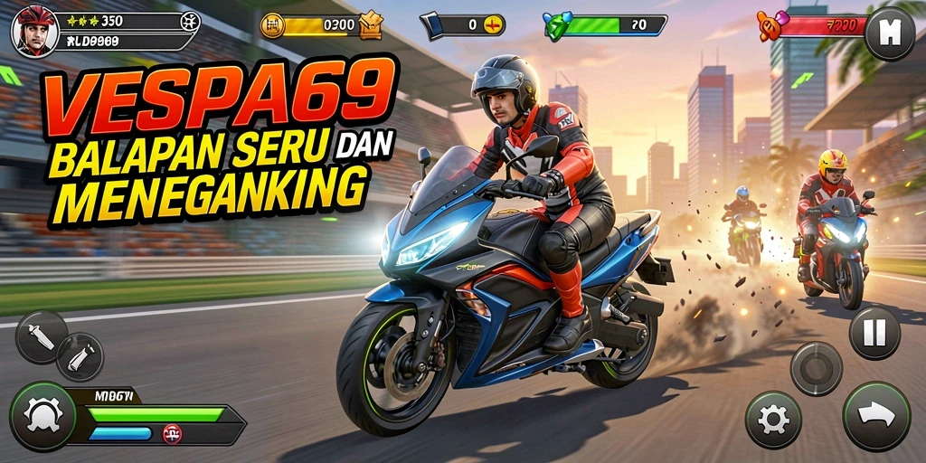 Tampilan gameplay VESPA69 yang menegangkan dan seru.