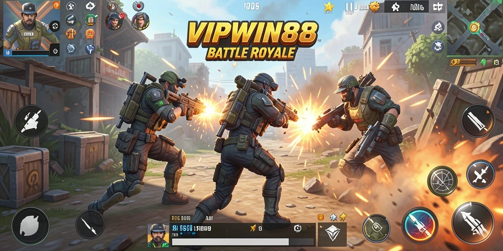 Gameplay seru VIPWIN88 dengan grafis menakjubkan dalam pertempuran Battle Royale.