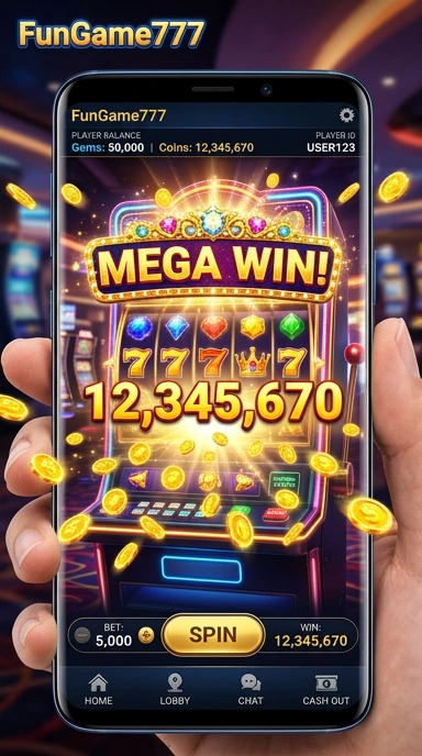 Tampilan utama aplikasi fungame777 dengan berbagai kategori.